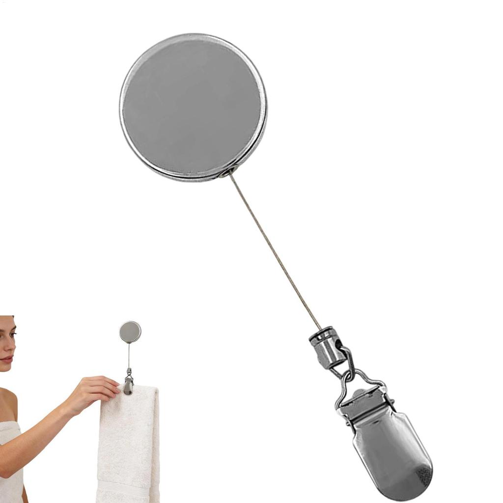 Kẹp Khăn Có Thể Thu Vào Cho Phòng Tắm Kim Loại Tự Dính Treo Tường Nhà Bếp Kẹp Khăn Cho RV Phòng Tắm Tủ Quần Áo mueadsyvn