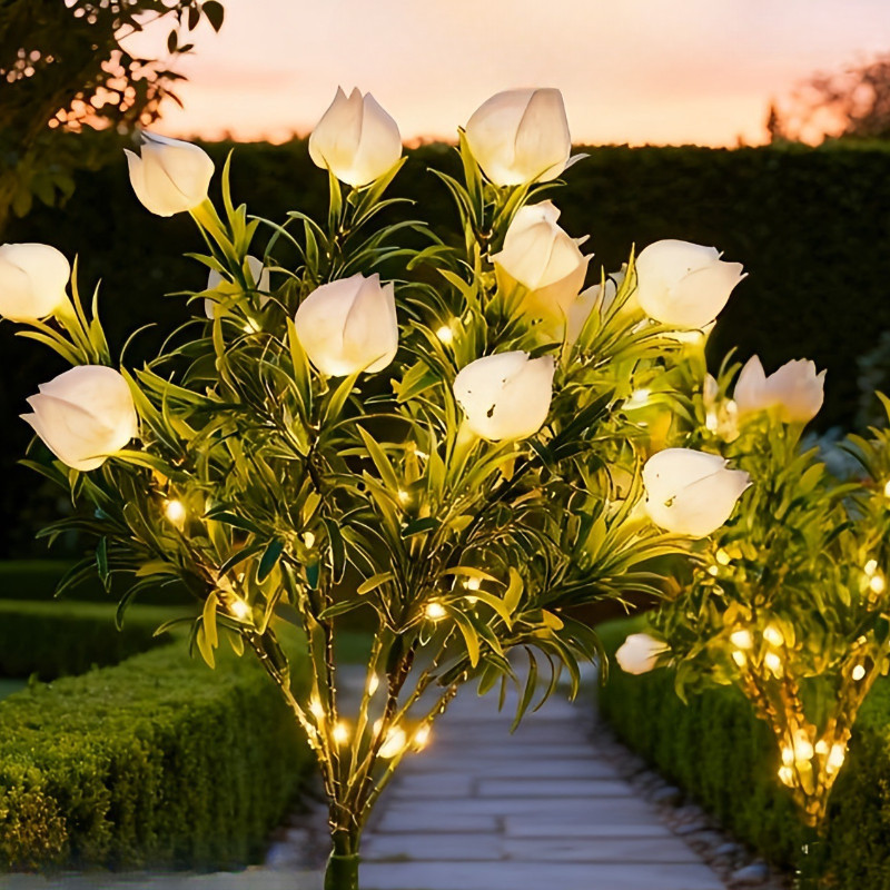 Đèn Sân Vườn Năng Lượng Mặt Trời Ngoài Trời, Hình Hoa Gardenia, Chống Nước IP54, Trang Trí Vườn, Sân Vườn Và Khu Du Lịch