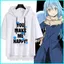 SY3 That Time I Got Reincarnated as a Slime Rimuru Tempest tay ngắn có mũ trùm đầu Áo thun giản dị dáng rộng YS3