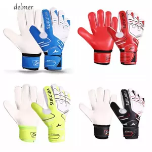 DELMER 1 Đôi Găng Tay Thủ Môn, Găng Tay Thủ Môn Bóng Đá Trẻ Em Dày Chống Trơn Trượt, Có Thể Điều Chỉnh Đệm Bảo Vệ Ngón Tay Trò Chơi Thủ Môn Găng Tay Chơi Bóng Đá
