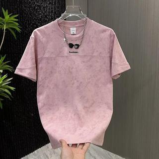 Áo Thun Nam Đen Nhuộm Loang Vintage Tròn Cổ Ngắn Tay Thời Trang