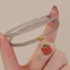 Giả Chalcedony Ice Vòng Tay Jingle Vòng Tay Hoa Hồng Vòng Tay Hồng Hồng Ruyi Lychee Frozen Trắng Cổ Hàng Ngày Mỏng Vòng Tay