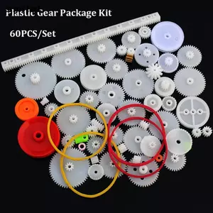 SMILE 60 Cái / bộ Bánh Răng Nhựa Robot Nhiều Bánh Răng Đồ Chơi Động Cơ Phụ Kiện Xe Hơi Bộ DIY Gear Các Loại