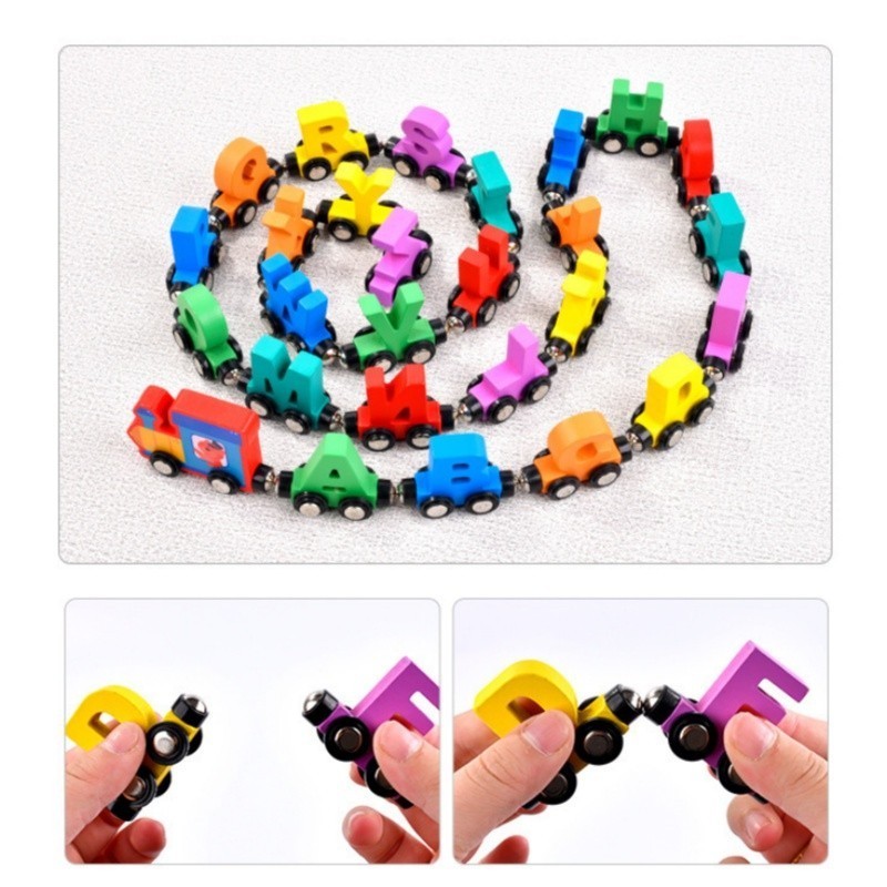 12/27PCS Đồ Chơi Đoàn Tàu Nam Châm,Dùng Cho Cả Nam Và Nữ,Đồ Chơi Thông Minh Giáo Dục Sớm Cho Bé