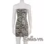 Váy Bodycon nữ quây lưng ngựa vằn in hình sequin sáng bóng Slim Fit Váy ống Mini mùa hè