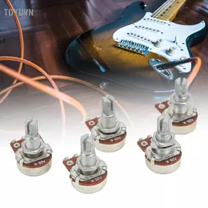 Toyuvn Đàn Guitar Chiết Áp Tuổi Thọ Dài 5 Chiếc Dễ Dàng Lắp Đặt Chia Trục Âm Thanh Chiết Áp Kim Loại Cho Đàn Guitar Điện