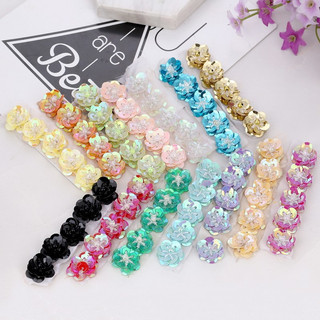Nhỏ Hoa Đính Kim Sa Lấp Lánh Tất Cả Handmade Tự Làm Giày Hoa Miếng Dán Vải Quần Áo Kim Sa Lấp Lánh Trang Trí Hoa Phụ Kiện 5 Miếng J5PW