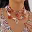AqToCna Phong Cách Bohemian Satin Khăn Nelace Vintage Hoa Trái Tim Nơ Anh Đào Quyến Rũ Khăn Mặt Dây Chuyền Thời Trang Nữ Trang Sức Phụ Kiện AqToCna