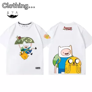 AdventureTime Phiêu Lưu Thời Gian Kho Báu Hàng Hóa Cotton Nguyên Chất Cặp Đôi Tay Ngắn Po Và Da Cũ Anime In Hình Áo Thun Nam
