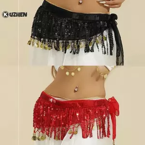 KUZHEN Bụng Khiêu Vũ Eo Dây Xích Boho Sequin sel Thắt Lưng Khiêu Vũ Ấn Độ Hip Khăn Jazz Khiêu Vũ Thể Hiện Trang Phục Với Dangling Kim Sa Lấp Lánh HOT