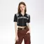 MEETLADY Phong cách Mỹ Áo sơ mi phong cách Preppy Váy hông mùa hè Sweet Hot Girl Suit Váy nữ Fried Street