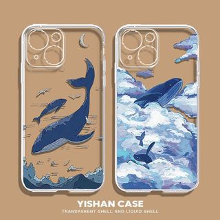Ốp Lưng Họa Tiết Cá Voi Cá Mập Đại Dương Cho IPhone 16 PRO Max 14 Plus 13 12 Mini 11 Pro Max 6E Silicon Mềm Trong Suốt