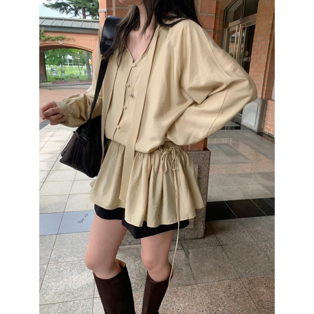 SUXI Mùa hè mới phong cách Hàn Quốc dành cho nữ màu trơn mềm mại thường ngày 260527