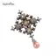 AqToCna Vintage Baroque Kim Cương Giả Chữ Thập Thổ Cẩm Dành Cho Nữ Pha Lê Ngọc Trai Nước Thả Thổ Cẩm Tiệc Văn Phòng Trang Sức Quà Tặng AqToCna
