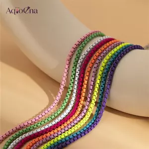 AqToCna Nhiều Màu Sắc Có Thể Điều Chỉnh Dây Xích Kim Loại Vòng Chân Vòng Chân Vòng Tay Nữ Đi Biển Mùa Hè Dây Xích Mỏng Mắt Cá Chân Trần Y2K Nữ Chân Trang Sức AqToCna