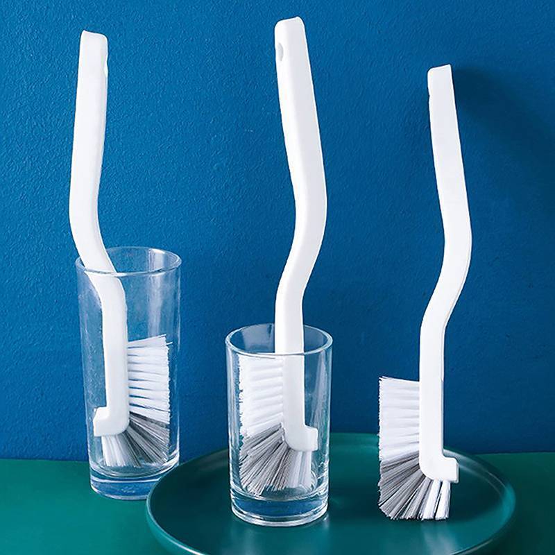 Bàn chải làm sạch tay cầm dài 1 chiếc, đầu nhựa, dùng cho chai sữa, ống thủy tinh, đồ dùng nhà bếp