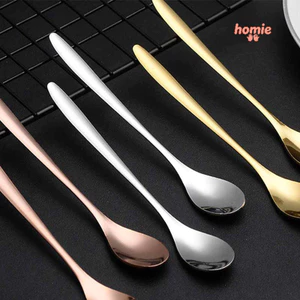 Muỗng tráng miệng bằng thép không gỉ, muỗng cà phê đơn giản, muỗng mật ong dùng trong gia đình.