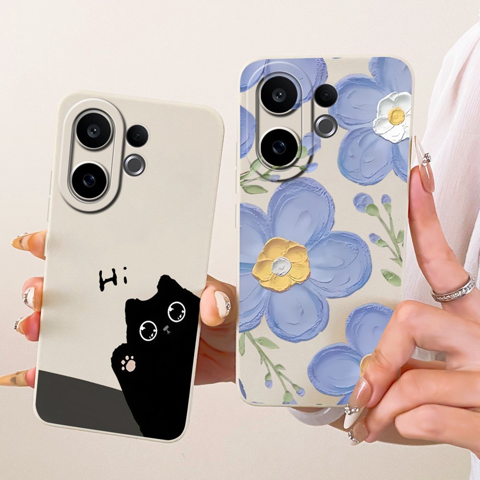 Dành Cho Vivo V60 5G Ốp Lưng Silicon Thời Trang Mèo Dễ Thương Họa Tiết Vui Nhộn Cho V60 5G Vivo V2511 Vỏ Điện Thoại