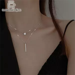 Tweeduj Mặt Dây Chuyền Bạc Nelace Hình Học Vuông Nelace Đơn Giản Thời Trang Nữ VN