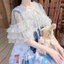 ☘️Phong cách Lolita Áo choàng lót mỏng Gothic Thiết Kế Sense Niche Cardigan Chống Nắng Áo Khoác Eo Áo Choàng Áo OP Đầm Ren Lưới Siêu Cổ Tích Bên Ngoài Phù Hợp Với Nữ