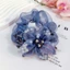 SMILE Hoa Tóc Scrunchies, Ngọc Trai Giả Ren Lớn Hoa Dây Buộc Tóc, Thời Trang Organza Co Giãn Tóc Dây Cao Su Phụ Kiện Tóc