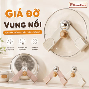 Giá Để Nắp Nồi HomeMate Hút Chân Không Điều Chỉnh Kích Thước, Kệ Treo Nắp Nồi Dán Tường Nhà Bếp Không Khoan