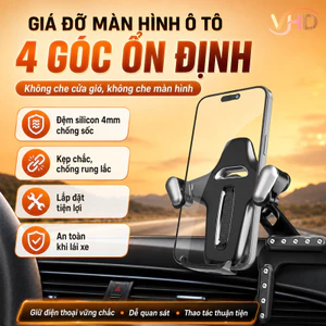 Giá Đỡ Màn Hình Ô Tô 4 Góc Ổn Định – Đệm Silicon 4mm Chống Sốc, Kẹp Chắc, Lắp Đặt Tiện Lợi, An Toàn Khi Lái Xe