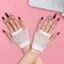 Găng Tay Kim Cương Giả YOLOGO, Trang Trí Sáng Bóng Fishnet Thiết Kế Găng Tay Ngón, Găng Tay Nữ Cosplay Găng Tay Phong Cách Gợi Cảm Găng Tay Ngắn Tiệc Biểu Diễn
