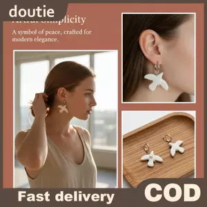 Doutie Hình Chim Hòa Bình Dove Hạt Gốm Cho Trang Sức Thời Trang Làm DIY Thủ Công Phụ Kiện Quà Tặng Ý Tưởng VN