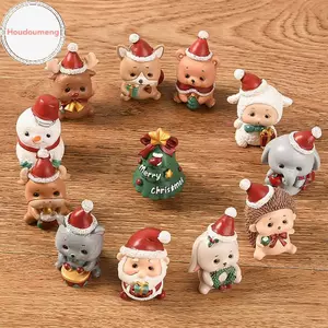 Houddou Giáng Sinh Series Thủ Công Nhựa Động Vật Đảng Sáng Tạo Mini Christma Cây Già Bé Gái Trẻ Em Dễ Thương Quà Tặng Trang Trí Nhà Cửa Vật Dụng Trang Trí VN