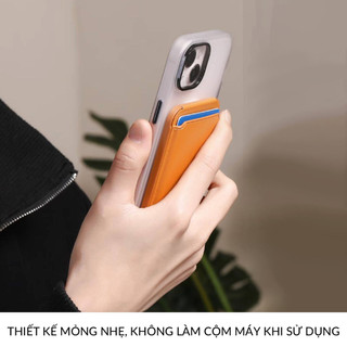 Ví Đựng Thẻ Từ Tính Kiêm Giá Đỡ cho iPhone Tặng Kèm Vòng Kim Loại Nam Châm