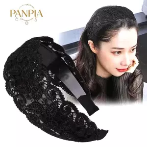 PNPIA- Phong Cách Hàn Quốc Thời Trang Tính Khí Đầu Quấn Ren Hoa Băng Đô Quấn Tóc Cho Nữ Rộng Tóc Không Trơn Trượt Thanh Lịch Vintage