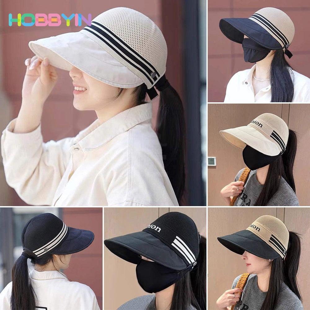 Mũ xô HOBBYIN, Vành rộng Mũ ngư dân thoáng khí, Mũ đi biển chống tia cực tím có thể gập lại dành cho nữ