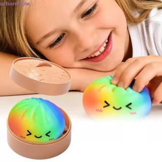 Bánh bao Squishy URBANFABLE, Đồ chơi Squishy bánh bao phục hồi chậm tăng chậm, Bé trai Bé gái Màu cầu vồng Pinch Dễ thương Mềm mại Cảm giác Fidget Ball Trẻ em Người lớn