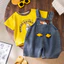 Quần áo sơ sinh VN, Bộ đồ bé gái, Áo thun động vật hoạt hình ngắn tay, Quần yếm Denim, Bộ đồ 2 mảnh, Quần áo thường ngày cho trẻ em, Hàng mới về