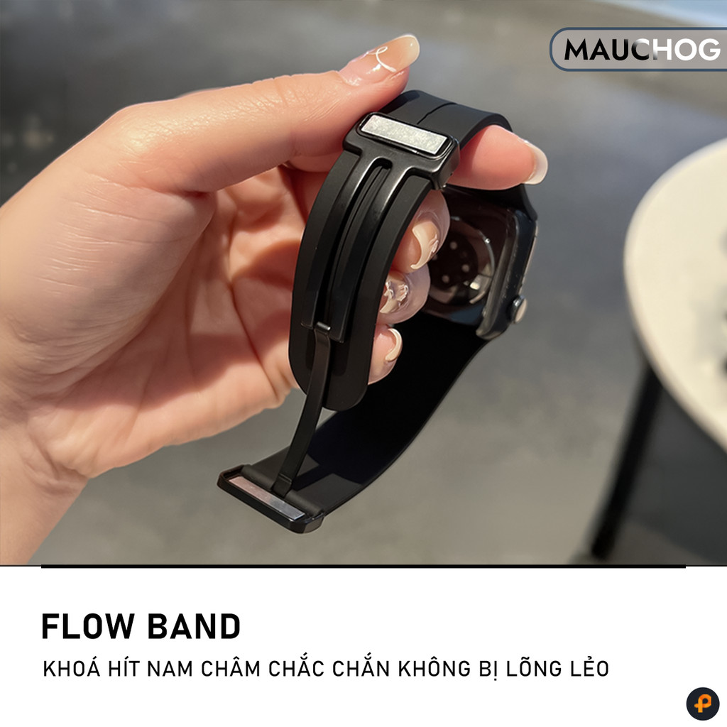 Dây Đeo Silicon Khoá Nam Châm Cho Đồng Hồ Apple Watch Ultra Series S11 10 9 8 7 6 SE 44/45/46/49 38/40/41/42mm