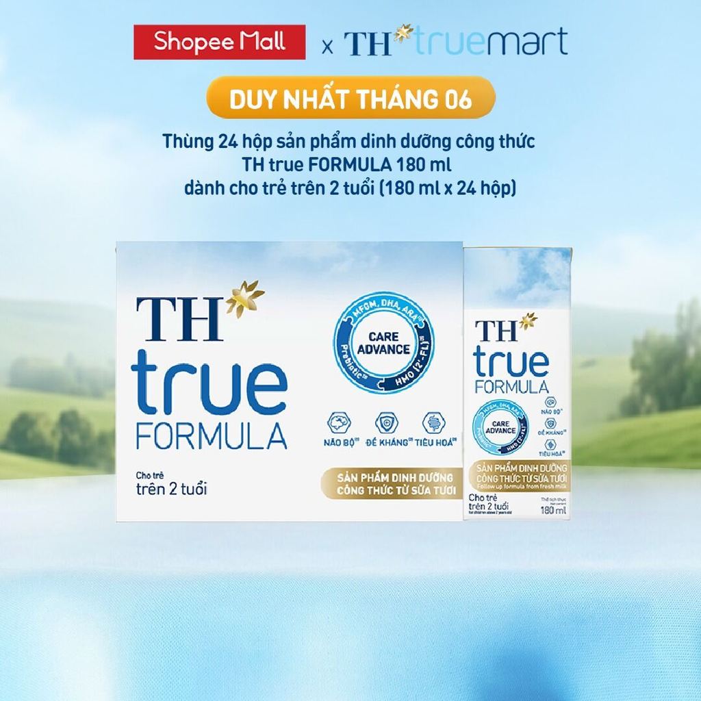 Thùng Sản phẩm Dinh Dưỡng Công Thức TH true FORMULA milk 180ml Dành Cho Trẻ Trên 2 Tuổi (24 Hộp)