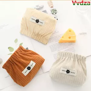 Túi đựng khăn trùm đầu VVDZA, Ví đựng tiền xu vải nhung Mini, Ví đựng son môi mềm màu trơn dễ thương dành cho nữ
