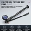 Máy bơm xe đạp hợp kim nhôm di động 400PSI Máy bơm hơi áp suất cao với vòi phun kép và đồng hồ đo chính xác cho xe đạp đường núi