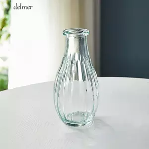 Bình dập nổi cổ điển DELMER, In dập nổi Bình thủy canh trong suốt đơn giản, Bình thủy tinh sáng tạo DIY Bình thủy tinh Mini Sắp xếp hoa