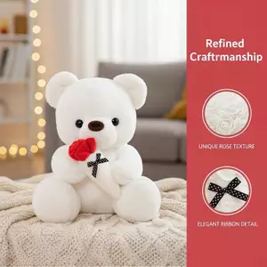 SRVN 25cm Quà tặng đám cưới Ngày lễ tình nhân Gấu hồng sang trọng Đồ chơi nhồi bông mềm mại đáng yêu.