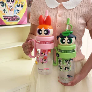 Spike Price Powerpuff Girls Water Cup tritan Chịu Nhiệt Độ Cao 2025 Phong Cách Mới Nữ Xuất Hiện Cao Dung Tích Lớn Icemaster Rơm Cốc