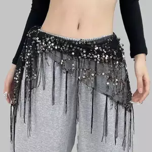 PNPIA- Đa Năng Bụng Khiêu Vũ Eo Dây Xích sel Tam Giác Khăn Thắt Lưng Jazz Phụ Kiện Khiêu Vũ Ấn Độ Ngày Lễ Fart Rèm