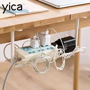 Giá đỡ dây YICA, Dụng cụ sắp xếp khay quản lý cáp dưới bàn đa năng, Màn hình máy tính bằng nhựa di động Giá lưu trữ dải nguồn cho văn phòng tại nhà