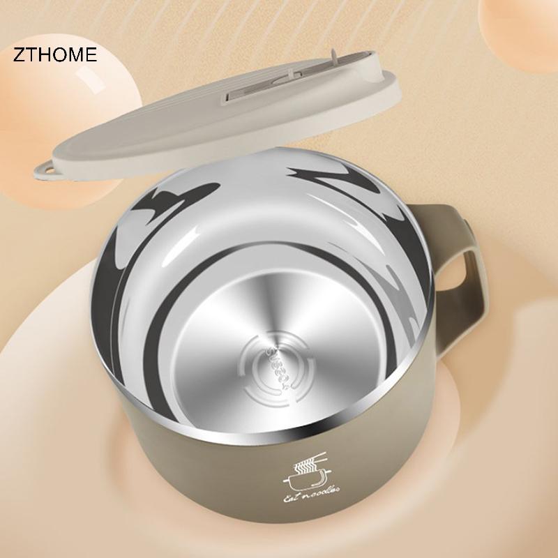 ZTHOME 304 Bát Xốp Inox Dung Tích Lớn Hai Lớp Chống Bỏng Hộp Cơm Trưa Có Bộ Đồ Ăn / Nắp Có Thể Thoát Nước Ramen Bát HOT
