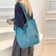Túi vải Nylon màu trơn đơn giản Hàn Quốc dành cho nữ Dung tích lớn Túi Tote một vai thông thường Mua sắm Túi đi lại phù hợp