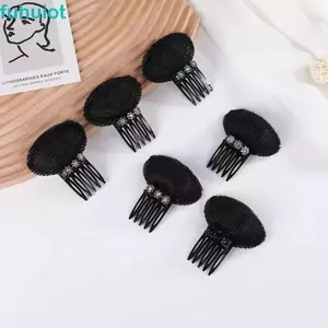 FUHUIOT DIY Dụng cụ tạo kiểu tóc, Đệm đầu tóc phồng hoa vô hình, Phụ kiện tóc lấp lánh Kẹp tóc Bím tóc vô hình Kẹp tóc Lady