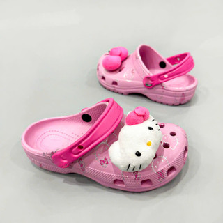 Dép sục nhựa bít mũi hoạ tiết hello kitty hồng nữ, sục trẻ em dễ thương tặng kèm charm trang trí
