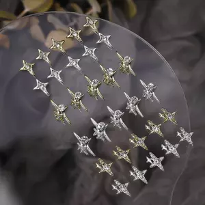 ECK 10 Chiếc 3D Hợp Kim Asterism Móng Tay Quyến Rũ Trang Trí Ngôi Sao Phụ Kiện Lấp Lánh Kim Cương Giả Móng Tay Phần Móng Tay Nghệ Thuật Vật Liệu Cung Cấp HOT
