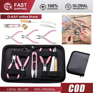 1 Bộ Dụng Cụ Làm Đồ Trang Sức Bộ Kìm Bộ Thép Không Gỉ Cắt Kim Loại Kéo Trang Sức Làm Nhíp